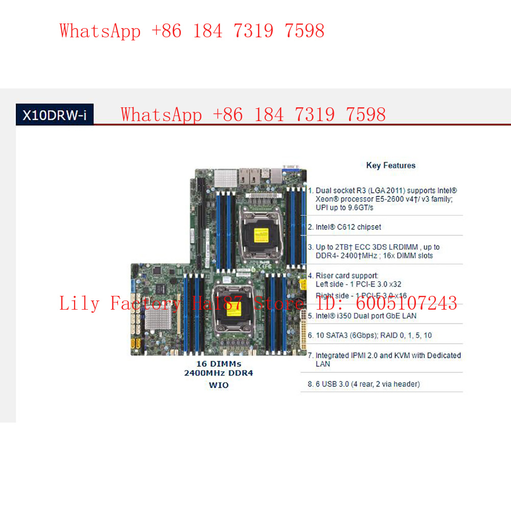 Board C612 2011 E5-2600 16 DIM - Ddr4 2400Mhz review and price
